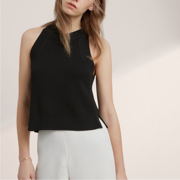 WILFRED | Crevier black knit sleeveless top - Picture 2 of 12